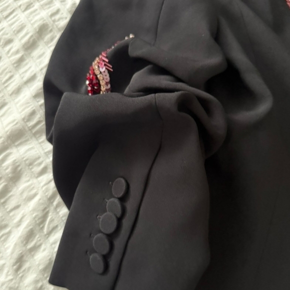 Cinq à Sept Black Blazer with Colorful Embellishments - Picture 5 of 6